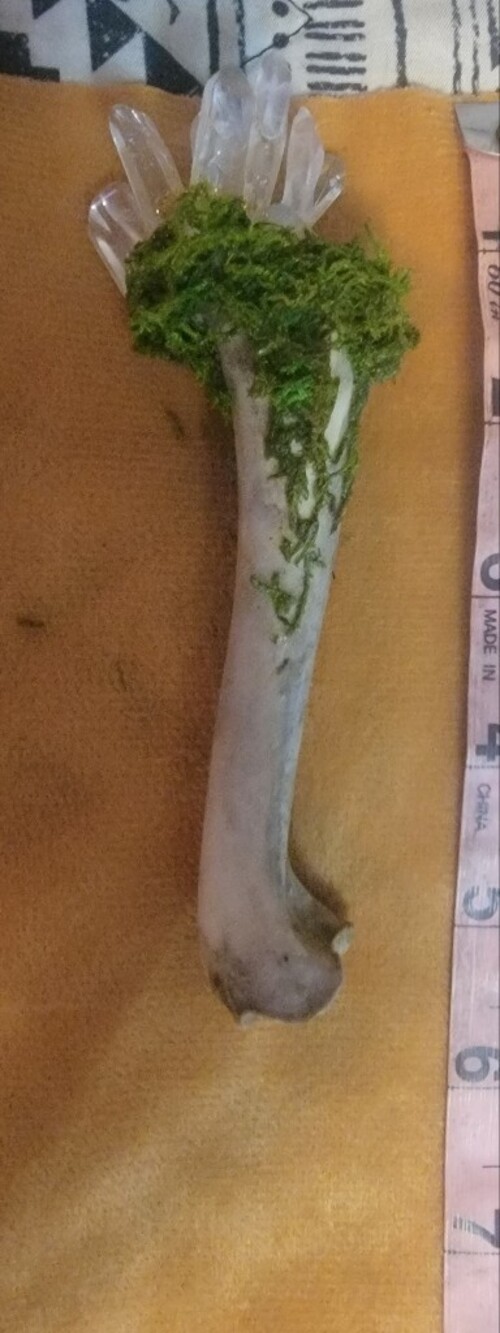 Handcrafted Bone And Crystal Wand